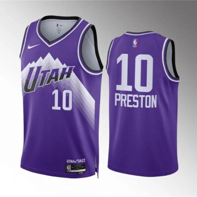 Utah Jazz #10 Jason Preston Purple Classic Edition Stitched Basketball Jersey