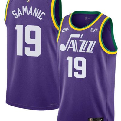 Utah Jazz #19 Luka Samanic Purple 2023 Classic Edition Stitched Basketball Jersey