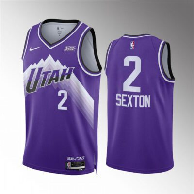 Utah Jazz #2 Collin Sexton Purple 2023/24 City Edition Stitched Basketball Jersey