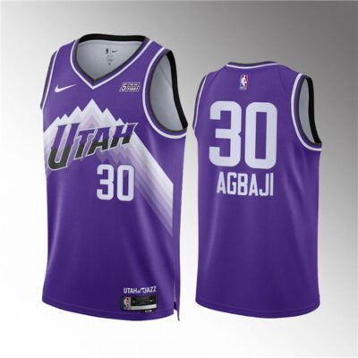 Utah Jazz #30 Ochai Agbaji Purple 2023/24 City Edition Stitched Basketball Jersey