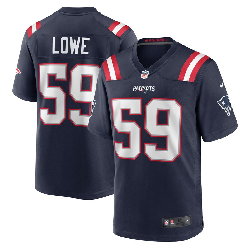 Vederian Lowe New England Patriots Team Game Jersey - Navy