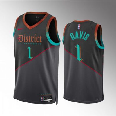 Washington Wizards #1 Johnny Davis Black 2023/24 City Edition Stitched Basketball Jersey