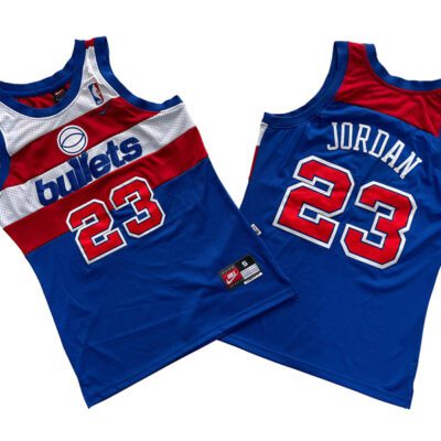 Washington Wizards #23 Michael Jordan Blue/Red Throwback Stitched Jersey