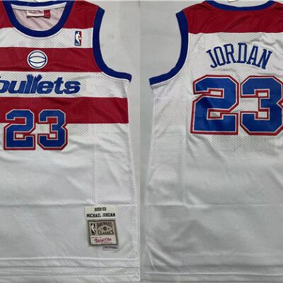 Washington Wizards #23 Michael Jordan White Throwback Stitched Jersey