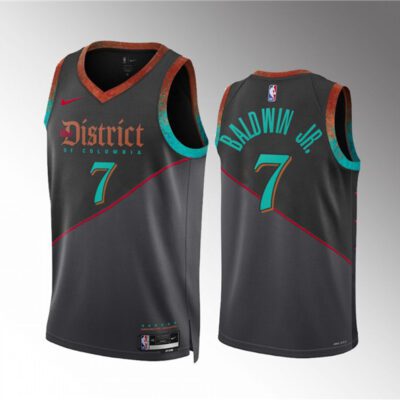 Washington Wizards #7 Patrick Baldwin Jr. Black 2023/24 City Edition Stitched Basketball Jersey