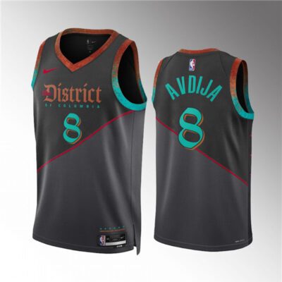 Washington Wizards #8 Deni Avdija Black 2023/24 City Edition Stitched Basketball Jersey