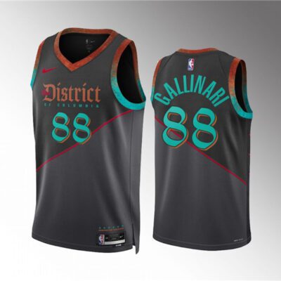 Washington Wizards #88 Danilo Gallinari Black 2023/24 City Edition Stitched Basketball Jersey