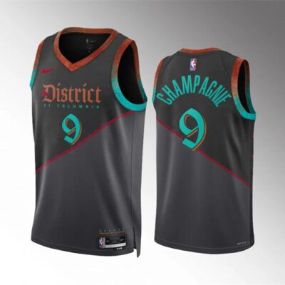 Washington Wizards #9 Justin Champagnie Black 2023/24 City Edition Stitched Basketball Jersey