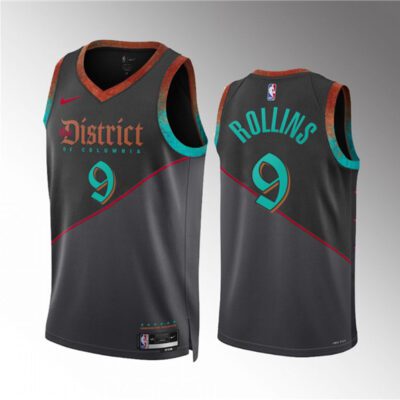 Washington Wizards #9 Ryan Rollins Black 2023/24 City Edition Stitched Basketball Jersey