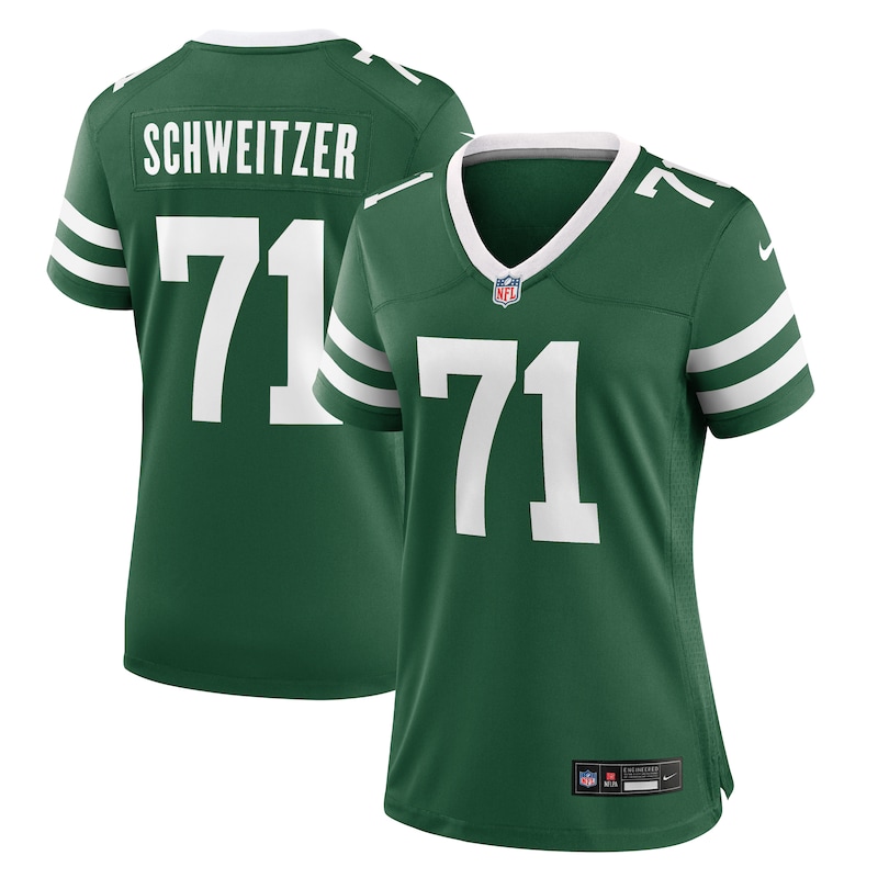 Wes Schweitzer New York Jets Women Team Game Jersey - Legacy Green