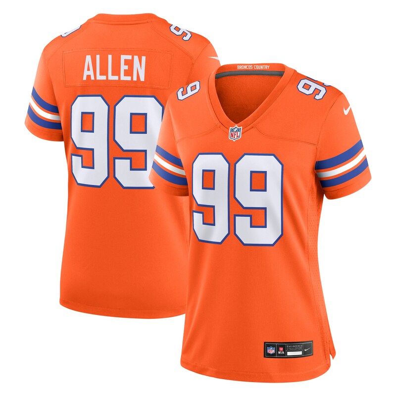 Zach Allen Denver Broncos Women Mile High Collection 1977 Throwback Player Game Jersey - Orange