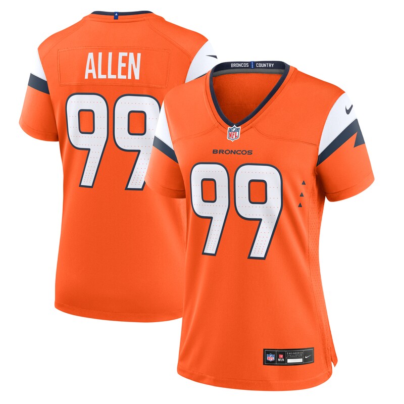 Zach Allen Denver Broncos Women Team Game Jersey - Orange