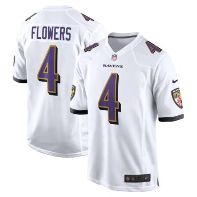 Zay Flowers Baltimore Ravens Game Jersey - White