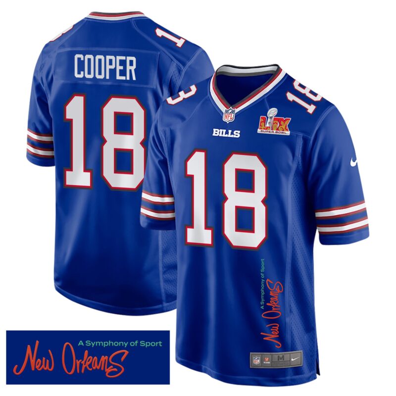 Amari Cooper 18 Buffalo Bills Super Bowl LIX 'New Orleans - A Symphony of Sport' Game Men Jersey - Royal
