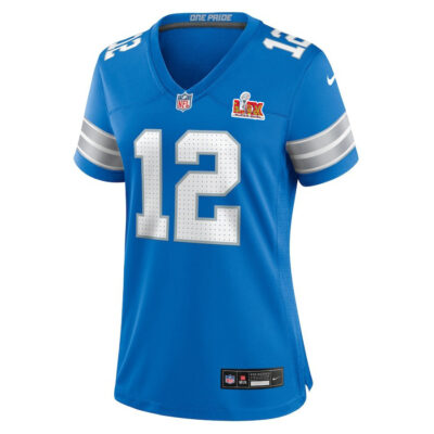 Alternative view of Brandon Joseph #12 Detroit Lions Super Bowl LIX Women's Jersey - Blue
