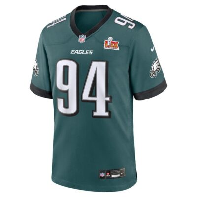 Alternative view of Byron Young #94 Philadelphia Eagles Super Bowl LIX Jersey - Men's - Midnight Green