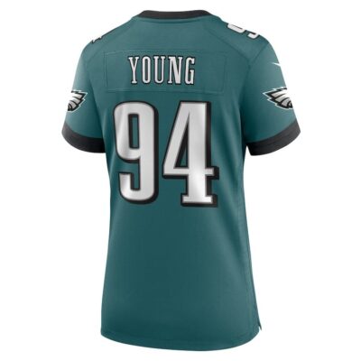 Byron Young #94 Philadelphia Eagles Super Bowl LIX Women's Jersey - Midnight Green - Image 3