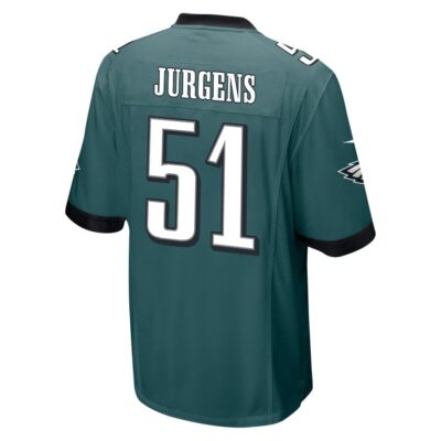 Alternative view of Cam Jurgens 51 Philadelphia Eagles Super Bowl LIX New Orleans Patch Game Men Jersey - Midnight Green