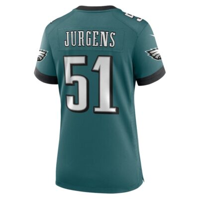 Cam Jurgens #51 Philadelphia Eagles Super Bowl LIX Women's Jersey - Midnight Green - Image 3