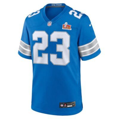 Alternative view of Carlton Davis #23 Detroit Lions Super Bowl LIX Youth Jersey - Blue
