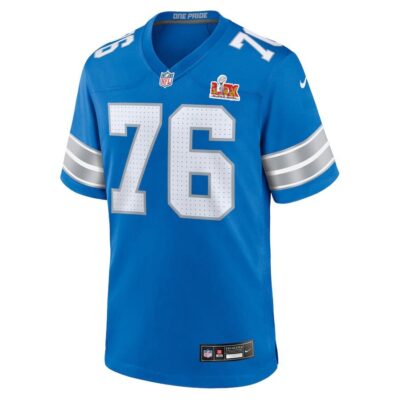 Alternative view of Connor Galvin #76 Detroit Lions Super Bowl LIX Jersey - Men's - Blue