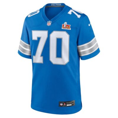 Alternative view of Dan Skipper #70 Detroit Lions Super Bowl LIX Youth Jersey - Blue
