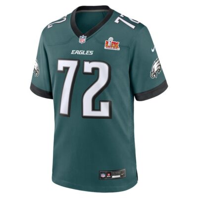 Alternative view of Darian Kinnard #72 Philadelphia Eagles Super Bowl LIX Jersey - Men's - Midnight Green