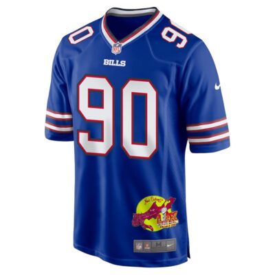 DeWayne Carter 90 Buffalo Bills Super Bowl LIX New Orleans Patch Game Men Jersey - Royal - Image 3