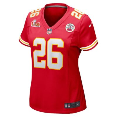 Alternative view of Deon Bush #26 Kansas City Chiefs Super Bowl LIX Women's Jersey - Red