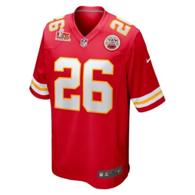 Alternative view of Deon Bush #26 Kansas City Chiefs Super Bowl LIX Youth Jersey - Red