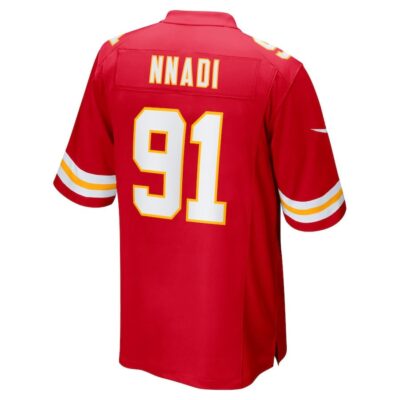 Derrick Nnadi #91 Kansas City Chiefs Super Bowl LIX Jersey - Men's - Red - Image 3