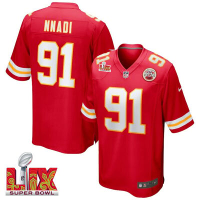 Derrick Nnadi #91 Kansas City Chiefs Super Bowl LIX Jersey - Men's - Red