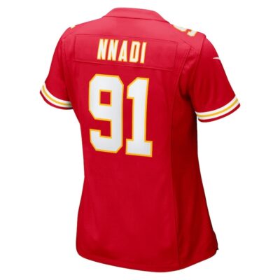 Derrick Nnadi #91 Kansas City Chiefs Super Bowl LIX Women's Jersey - Red - Image 3