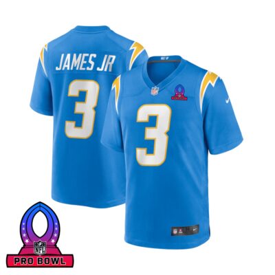 Derwin James Jr. 3 Los Angeles Chargers 2025 Pro Bowl Patch Game Men Jersey - Powder Blue