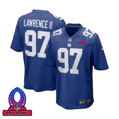 Dexter Lawrence II 97 New York Giants 2025 Pro Bowl Patch Game Men Jersey - Royal