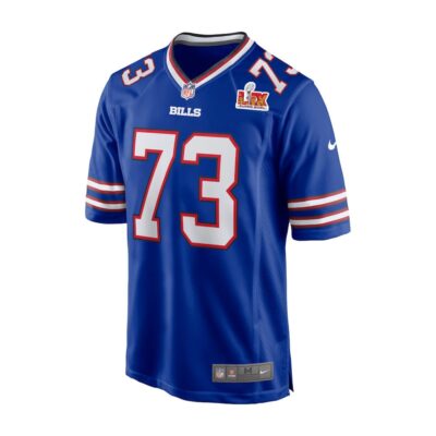 Alternative view of Dion Dawkins #73 Buffalo Bills Super Bowl LIX Jersey - Men's - Royal