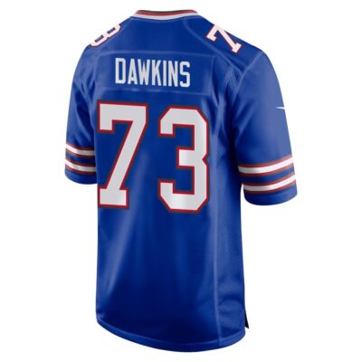Alternative view of Dion Dawkins 73 Buffalo Bills Super Bowl LIX New Orleans Patch Game Men Jersey - Royal