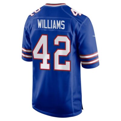 Alternative view of Dorian Williams 42 Buffalo Bills Super Bowl LIX New Orleans Patch Game Men Jersey - Royal