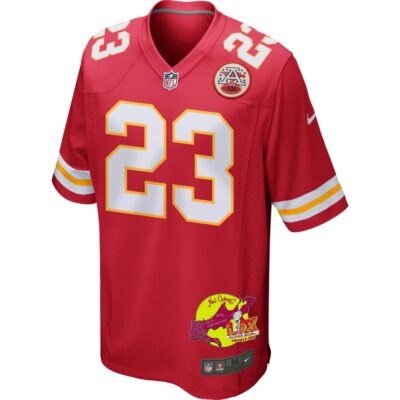 Drue Tranquill 23 Kansas City Chiefs Super Bowl LIX New Orleans Patch Game Men Jersey - Red - Image 3