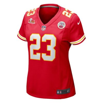 Alternative view of Drue Tranquill #23 Kansas City Chiefs Super Bowl LIX Women's Jersey - Red