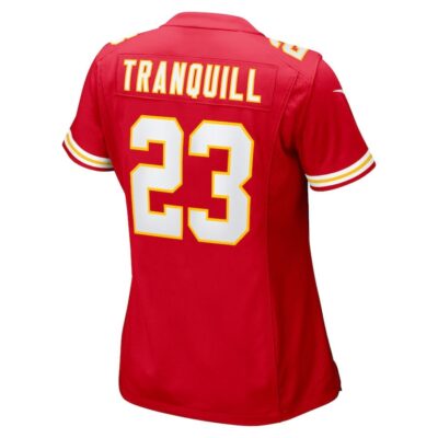 Drue Tranquill #23 Kansas City Chiefs Super Bowl LIX Women's Jersey - Red - Image 3
