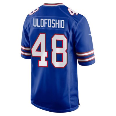 Alternative view of Edefuan Ulofoshio 48 Buffalo Bills Super Bowl LIX New Orleans Patch Game Men Jersey - Royal