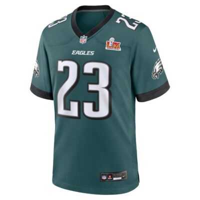 Alternative view of Eli Ricks #23 Philadelphia Eagles Super Bowl LIX Jersey - Men's - Midnight Green