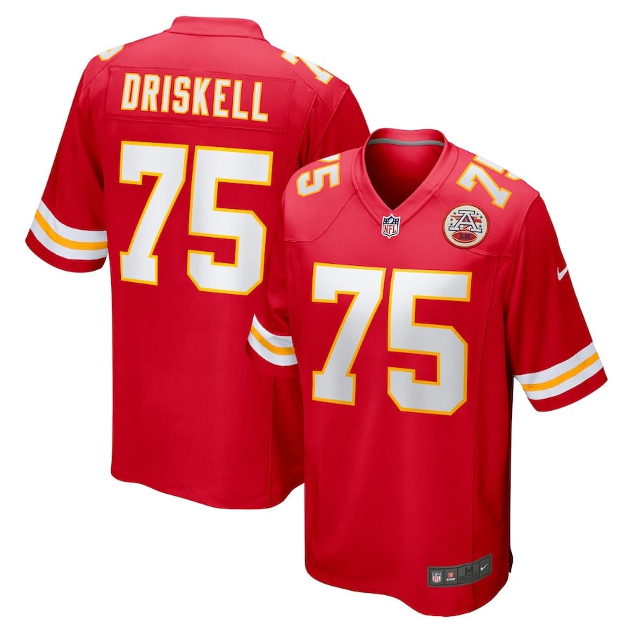 Ethan Driskell 75 Kansas City Chiefs Game Men Jersey - Red