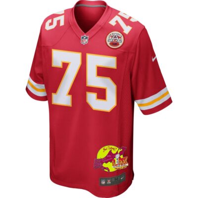 Ethan Driskell 75 Kansas City Chiefs Super Bowl LIX New Orleans Patch Game Men Jersey - Red - Image 3