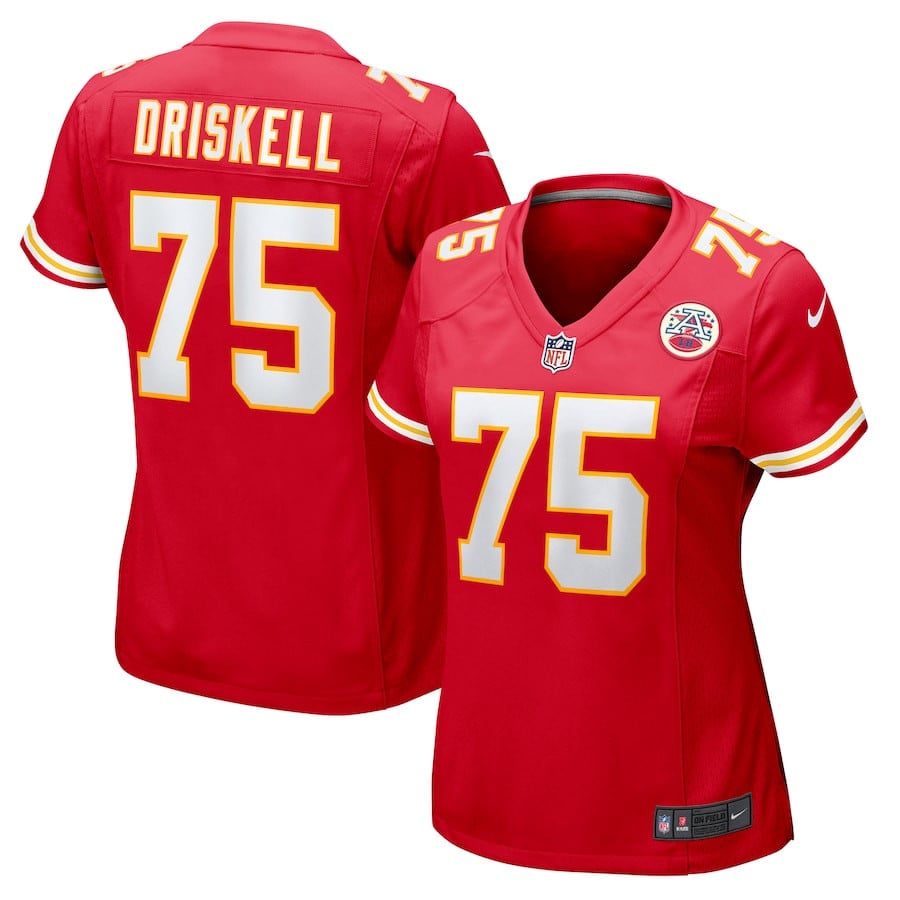 Ethan Driskell 75 Kansas City Chiefs Women's Game Jersey - Red