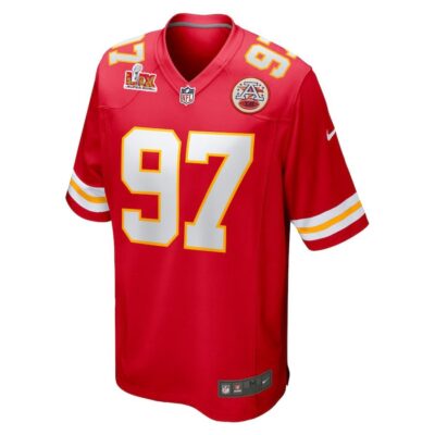Alternative view of Felix Anudike-Uzomah #97 Kansas City Chiefs Super Bowl LIX Jersey - Men's - Red