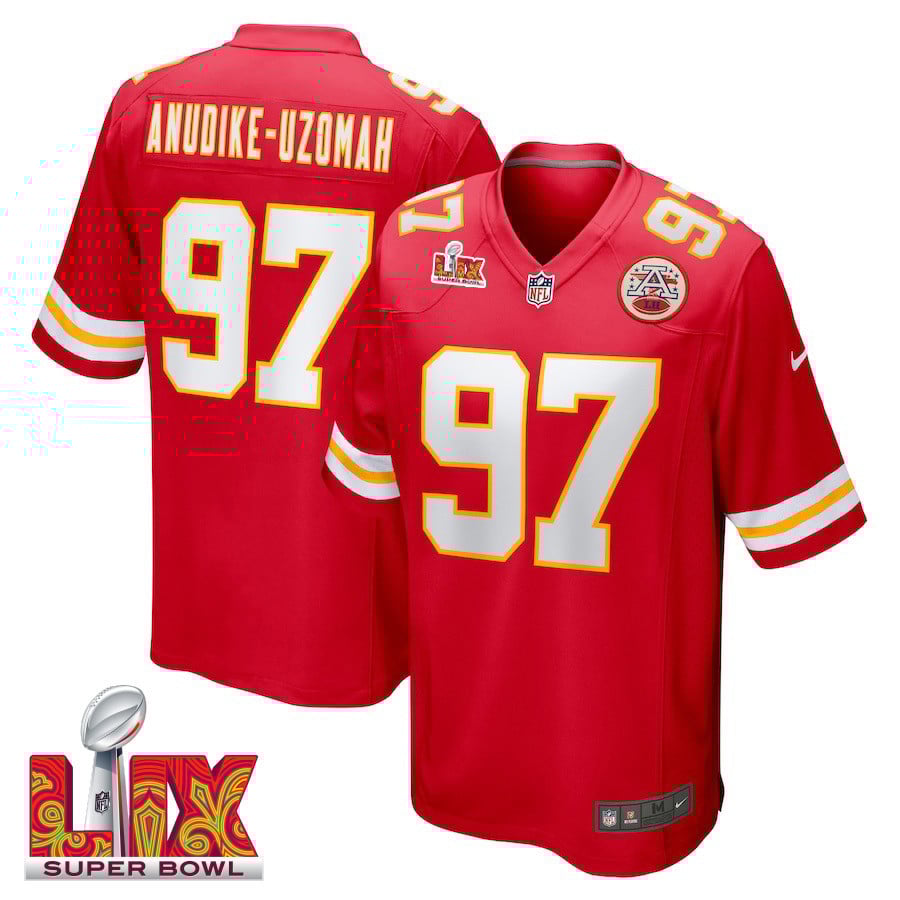 Felix Anudike-Uzomah #97 Kansas City Chiefs Super Bowl LIX Jersey - Men's - Red