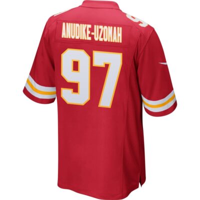 Felix Anudike-Uzomah 97 Kansas City Chiefs Super Bowl LVIII Champions 4 Stars Patch Game Men Jersey - Red - Image 3