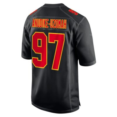 Felix Anudike-Uzomah 97 Kansas City Chiefs Super Bowl LVIII Champions 4X Fashion Game Men Jersey - Carbon Black - Image 3